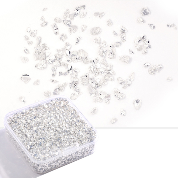 80 g/æske knust glas glitter velegnet til neglekunstmaling Vasefyldning af smykker, dekoration og andet håndværk