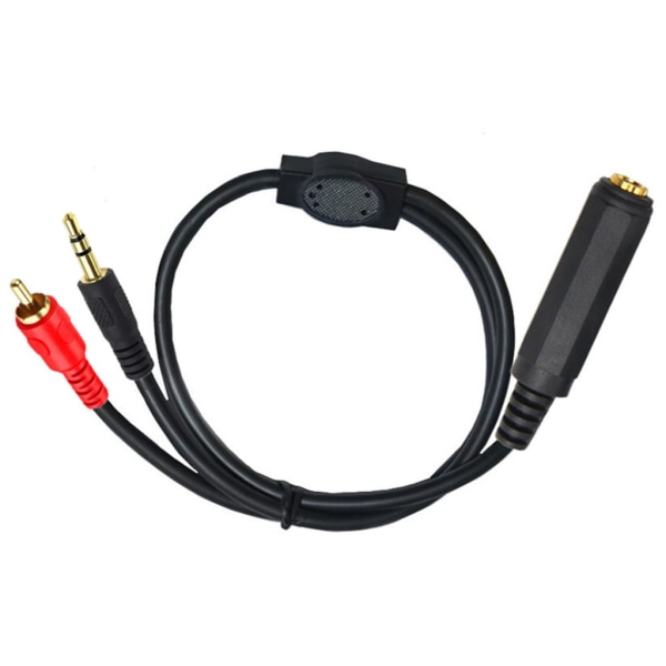 Høyttaler, AV-mottaker 3,5 mm 1/8" hann til 6,35 mm 1/4" hunn TRS Stereo Audio-kabel, 6,35 mm hunn til RCA hann