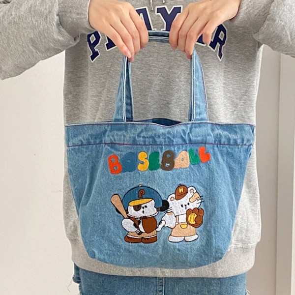 Muotihyökkääjä Denims Kangaskassi Monipuolinen ja tyylikäs käsilaukku muodikkaille C