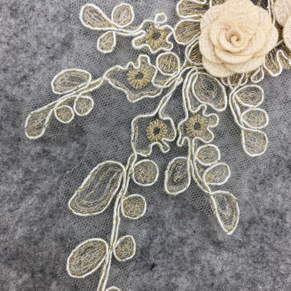2st tyg 3D färgglada blommor spetsar sömnad Applikation krage DIY Craft halsringning