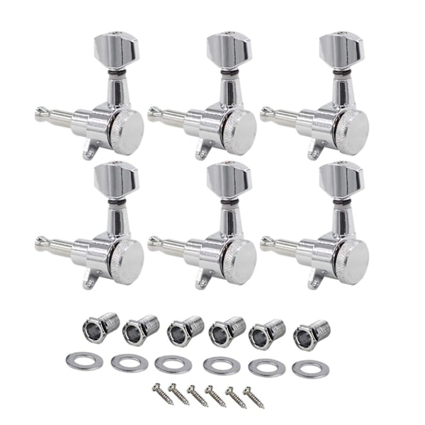 Inline Chrome Elektrisk Gitar Locking Pick Set for Fender ST TL Style 6R