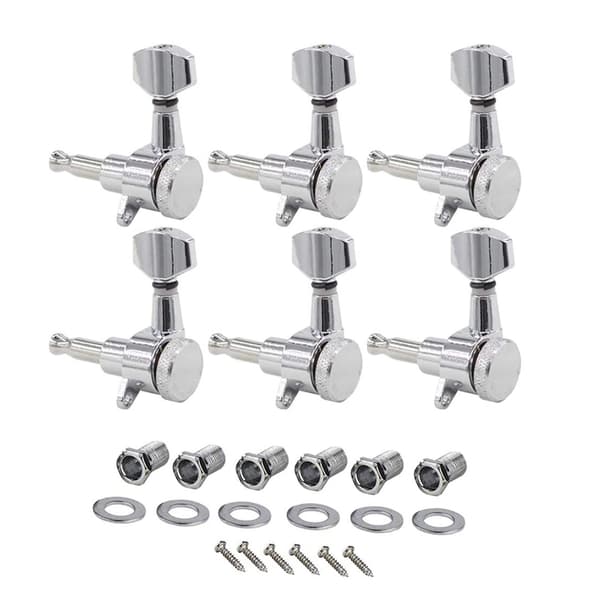 Inline Chrome Elektrisk Gitarr Låsning Plektrum Set för Fender ST TL Stil 3L3R