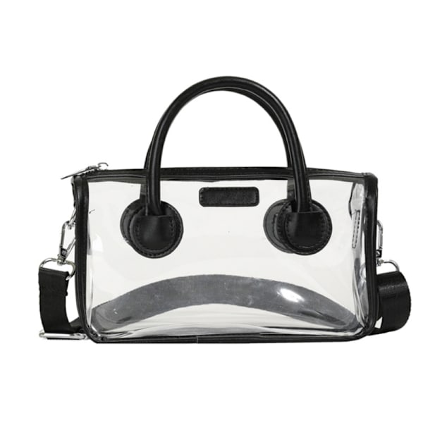 Damväska Transparent Handväska Top Handtag Axelväska PVC-väska Semester Black