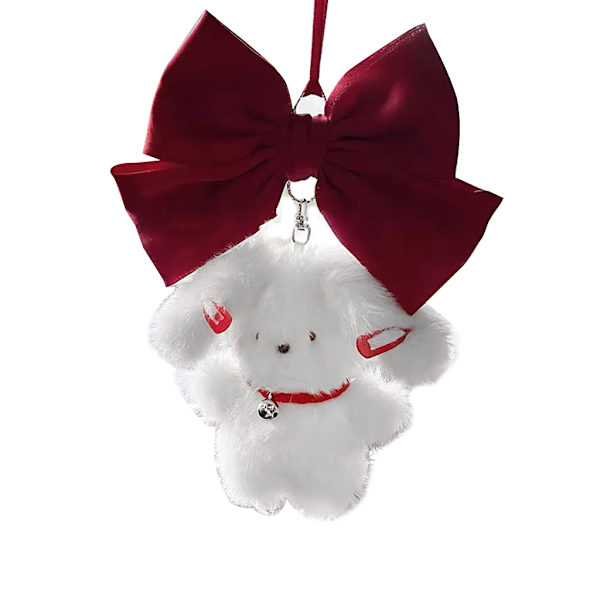 Hängande PlushBunny Dekoration Backspegel Söt pilbåge Kanin Prydnad Bilinteriörtillbehör Dekorativt hänge