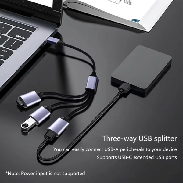 2/3 in 1 USB2.0 OTG Adapter Typ C Hane Plug To 2/3 USB 2.0 Hona OTG förlängningskabel HUB Datakabel Power null - one for two 50cm