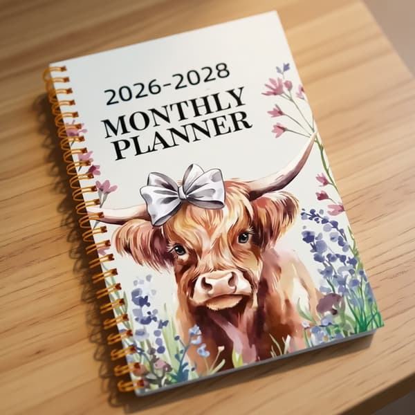 2026-2028 Twin Coil Binding Planner Notesbog 36 Måneders Daglig Månedlig Planlægger
