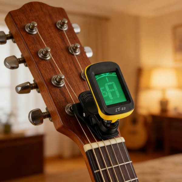 Enkel digital stämapparat för gitarr med standard- och extra tonhöjdskonfigurationer