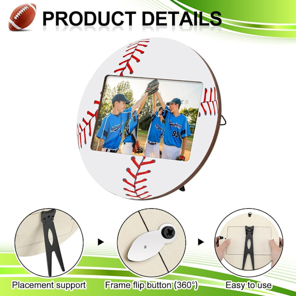 Baseball Fotball Bilde Rammer Sett med 2 for Sports Elsker Foto Holdere Football