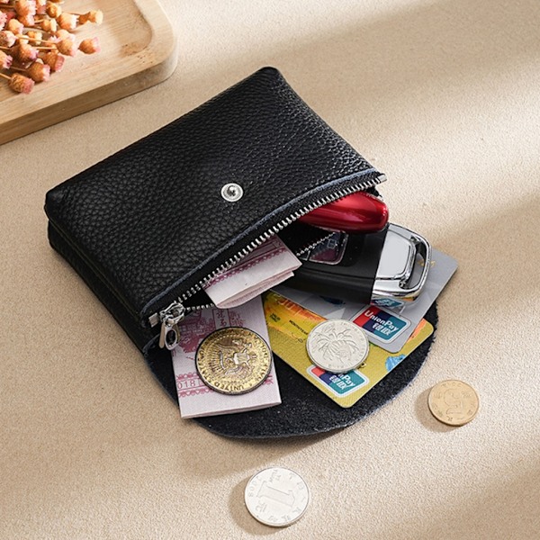 Mode läderkort Hållare Plånbok Byte Pocket Myntväska för män kvinnor Red Single layer