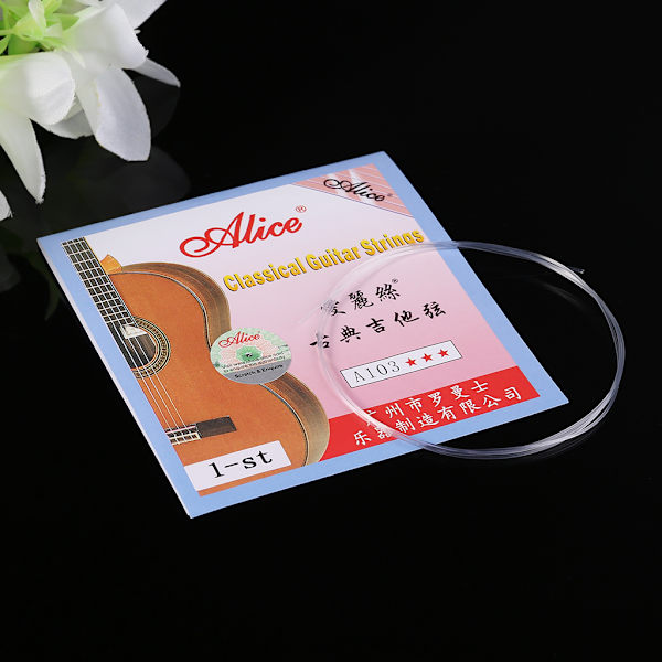 Alice A103 Nylonstrenger 1. streng E 028 / 2. streng B 032 Høy spenning for klassisk gitar 1 string E string 028