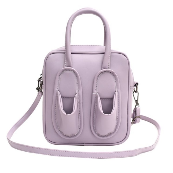 Dame PU skuldertaske Cute Slippers Crossbody taske Lille håndtaske Messenger Bag Purple