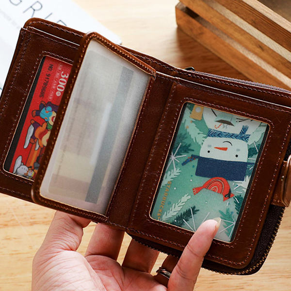 Män ID Kreditkortshållare Läder Business Ficka för case Multi-Function Organizer Plånbok Black