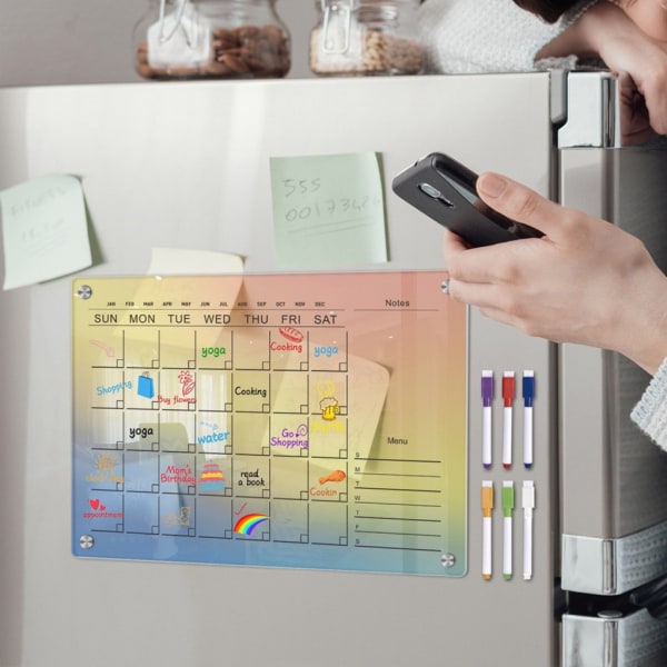 Magnetisk kalender Whiteboard Kylskåp Veckomånadsplanerare Kalender för kök Inköpslista Att göra-lista null - HCTYU386 large