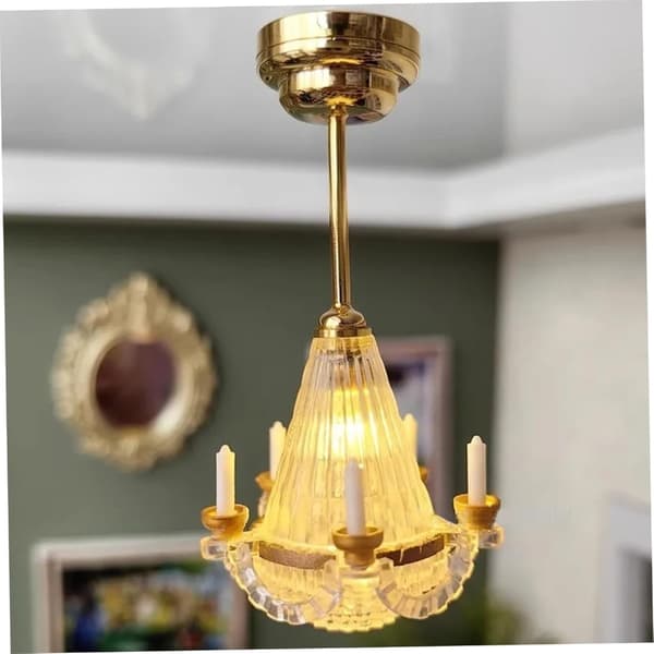 Miniatyr taklampe modell dukkehus tilbehør rollespill møbler