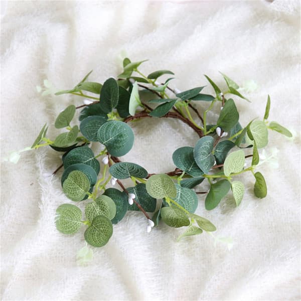 Grøn Eukalyptus Bladkrans 25 cm Kunstig Eukalyptus Krans Forår Sommer