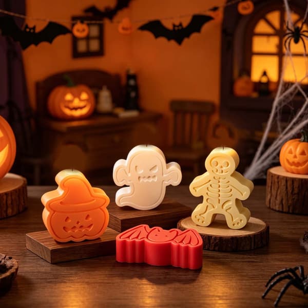 Halloween-tema silikone lysform sæt til DIY boligindretning