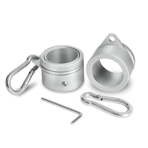 2st Flaggstångsringar av aluminiumlegering med fast karbinhake 360 ​​graders roterande Anti Wrap Flag Stick Montering Spinning Kit