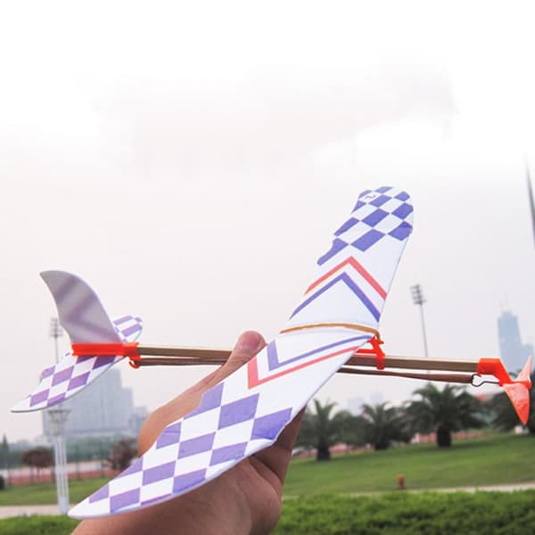 Gummibandsdriven Glidflygplan Modell DIY Monteringsleksak Barnpresent
