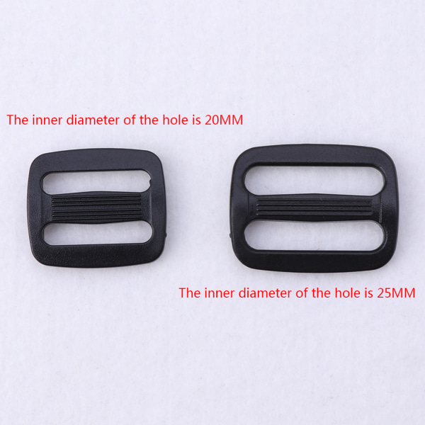20 st Plast Black Curve Tri-Glide Slider Justerbart Spänne För Väskor Webbing 25mm