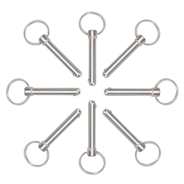Set med 10 snabblås med kulhuvud av kolstål, låsstift 8x60mm