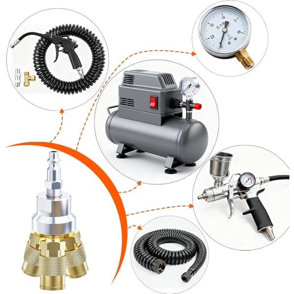 Hurtigkobling Luftfittings 1/4NPT T-stykker Messingkonstruktion Forseglede Samlinger Solid