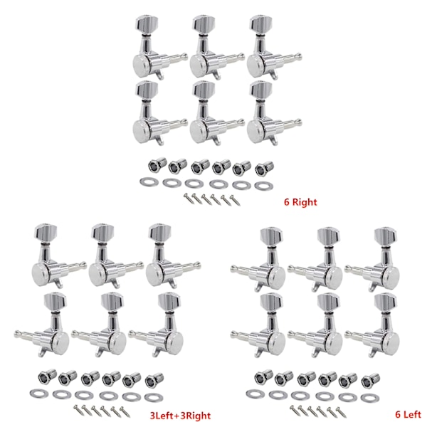 Inline Chrome Elektrisk Gitar Locking Pick Set for Fender ST TL Style 6R