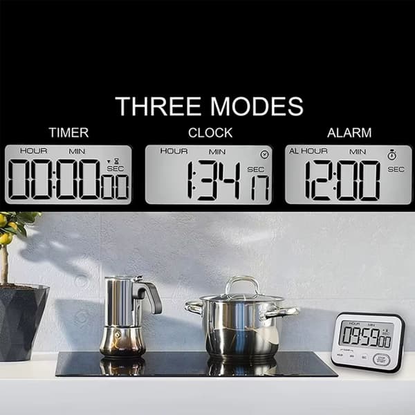 Nedtelling/Opptelling Timer Bord Magnetisk Timer for Kontor Kjøkken Digital Timer