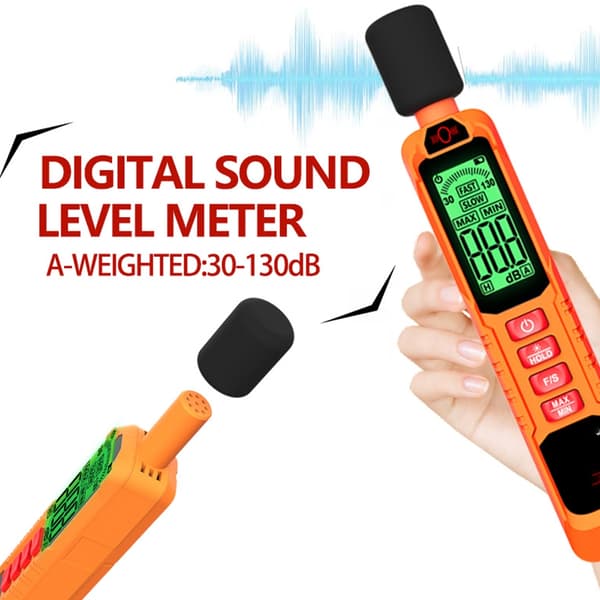Støjmålingsinstrument Meter 30~130dB Lydniveau Meter Decibel Meter