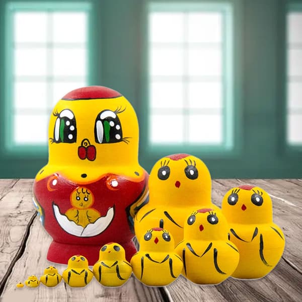 Handgjorda ryska \"Nesting Dolls\" 10-lagers Matryoshka-dockor i trä, samlarobjekt