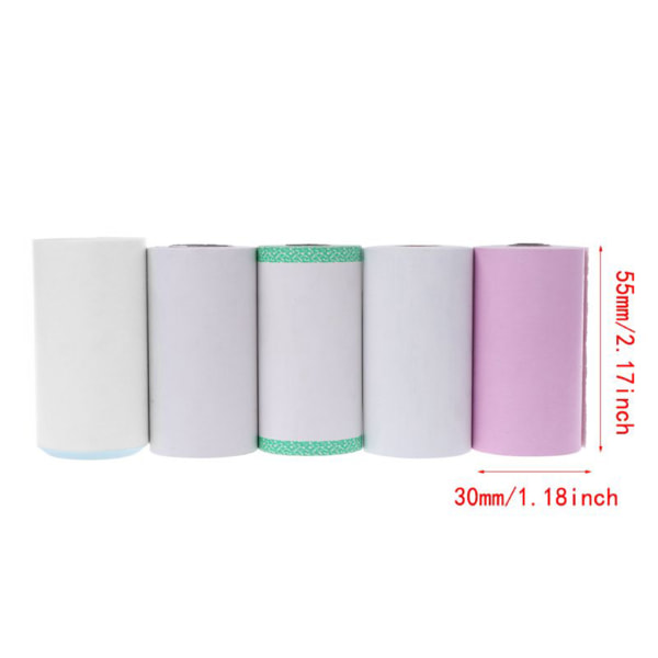 Fotopapper Mini Printable Sticker Roll Thermal Printers Clear Printing Smudge-P White