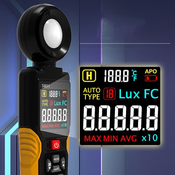 Högprecisionsluxmätare med LCD-display och datalagring Digital ljusmätare