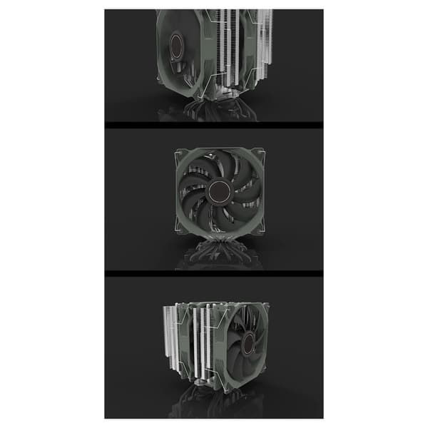 Twin Tower Computer Køleventilator Med 6 Varmeoverførselsrør 2X140Mm Ventilator Til PC