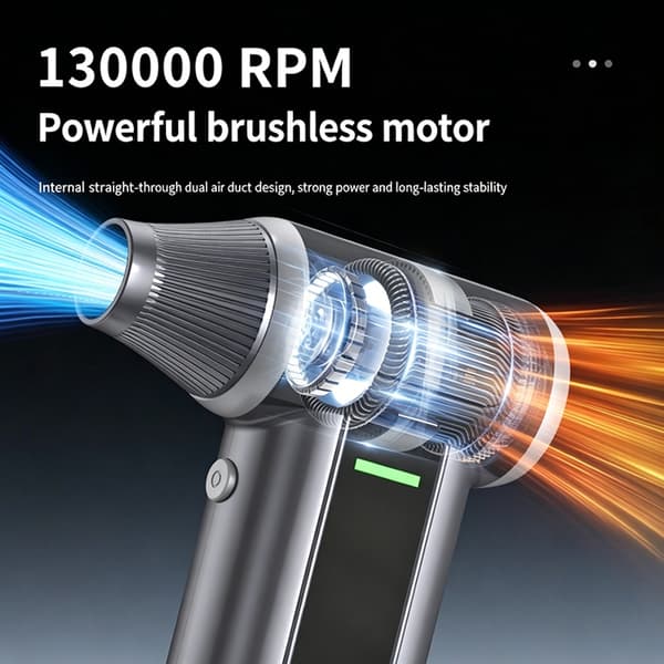 130000RPM USB C Luftblæser Støvsuger til Computer- og Husholdningsrengøring