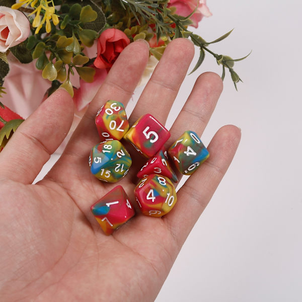 DND-terningsett 7PCS Polyhedral terninger for rollespill-som Dungeons-Dragon 3