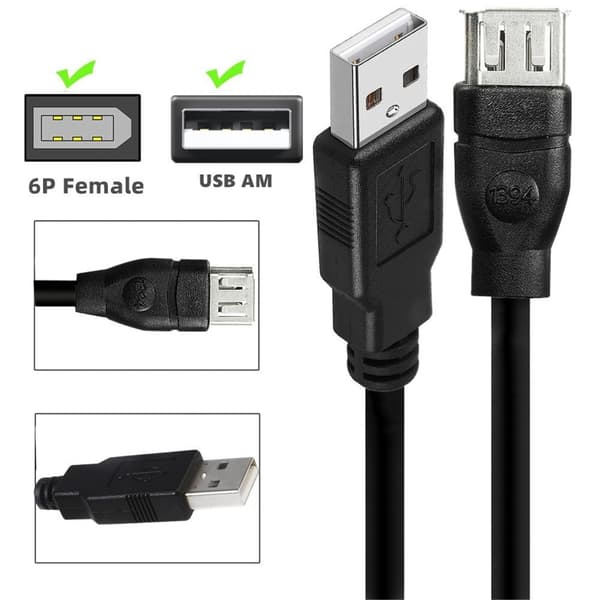 Firewire til USB Adapterkabel til videokameraer og printere, 20 cm