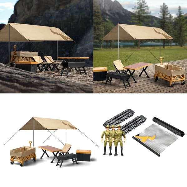 1:12 Fjärrkontroll Bil Campingutrustning Set Låtsaslek Spel Display Modell