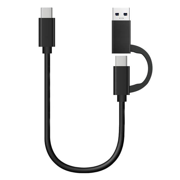 Hurtigladekabel 2 i 1 USB A/C til Type-c-ledning for lading av datasynkronisering 10 Gbps