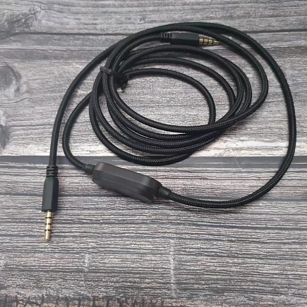 3,5 mm lydkabel nylonflettet ledning 150 cm med mute-lydstyrkekontrolfunktion