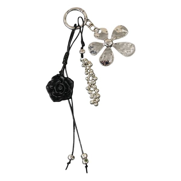 Asymmetrisk Blomster Nøglering Charm til Taske og Nøgleholder Bærbart Design