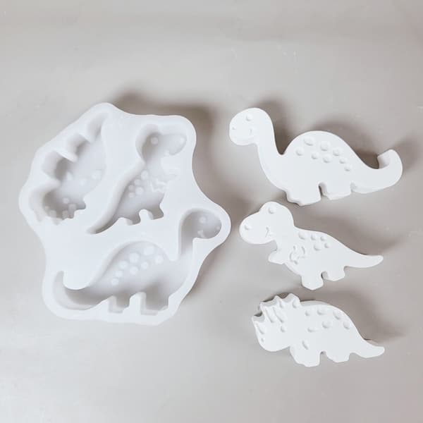 Gjenbrukbart silikon dinosaurformsett for DIY lyslaging og håndverk