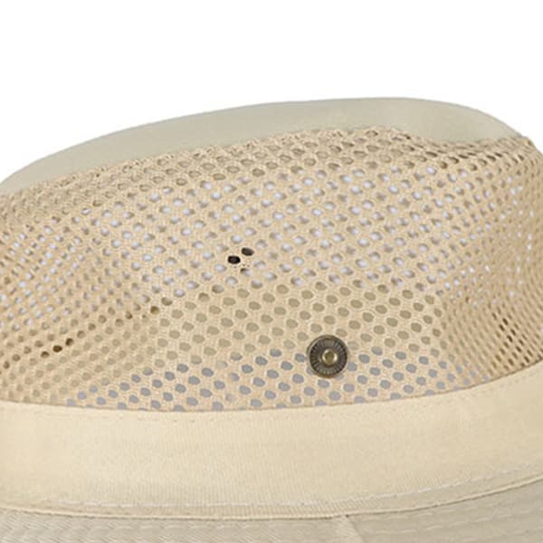 Camp Hat Solbeskyttelse Hat Brede Skygger Solhat Stor Hat med Halsreb Beige