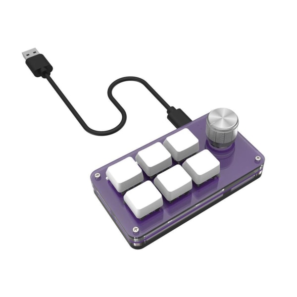 Anpassad programmering Macro Knob Keyboard 6 för Key Mini Kopiera klistra in knapp för Gami White