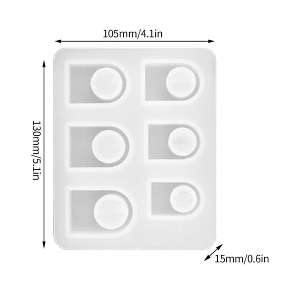 6 hulrum silikone ringforme harpiks smykker silikoneforme til epoxyharpiks