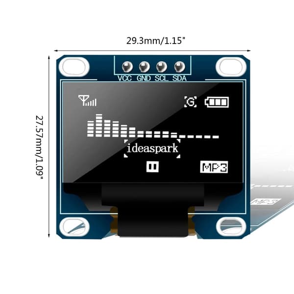 3 stk. Computer LCD-modul OLED-skærm 0,96 tommer til skærm