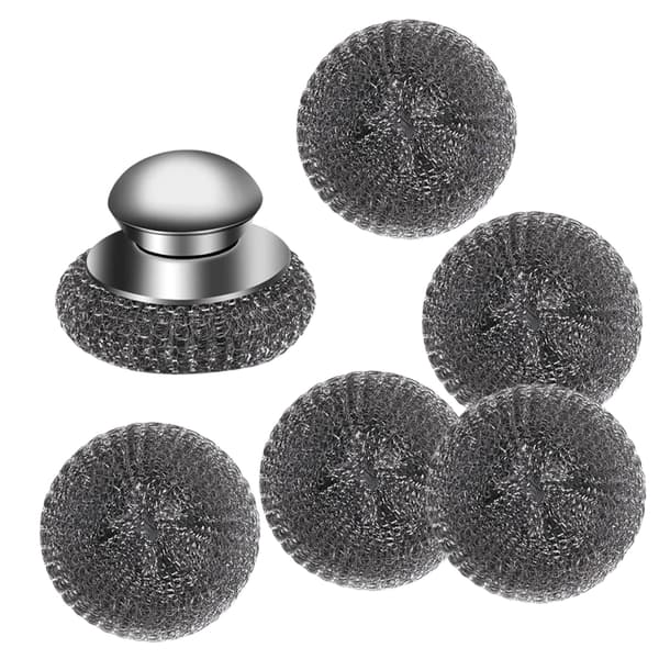 Flerbruks stålskrubber for jernpanner og utendørs oppvaskskrubber for camping