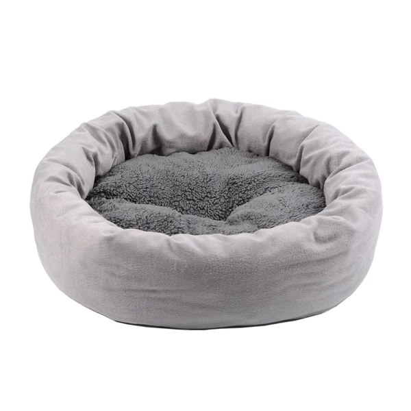Självuppvärmande för kattsäng med kudde Mjuk plysch rund husdjurssäng för hundar Avtagbar XL