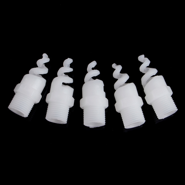 5 stk plast PP spiralkjegledyse sprøytesprinkler for hode 1/4" 3/8" 1/2" 3/4"