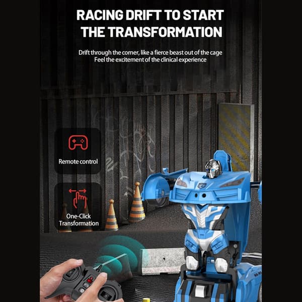 Omkonfigurerbar elbil-leksak med driftfunktion och robotspelläge