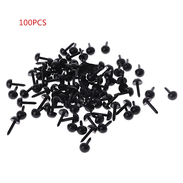 100 st 3mm/4mm/5mm/6mm gör-det-själv för dockdocka plast svart stift Säkerhetsögon för Han