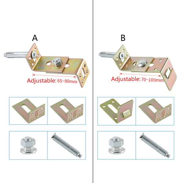 4 kpl seinäkulmakiinnikkeiden pakkaus Säädettävä seinäkoukku marmorikivitaustalle null - B